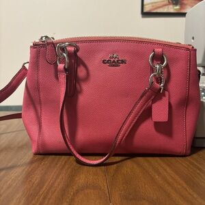 Elegant Pink Coach Crossbody Handbag